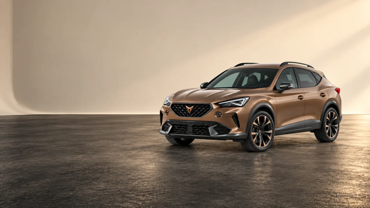 CUPRA Formentor dans un studio ivoire, visuel illustratif